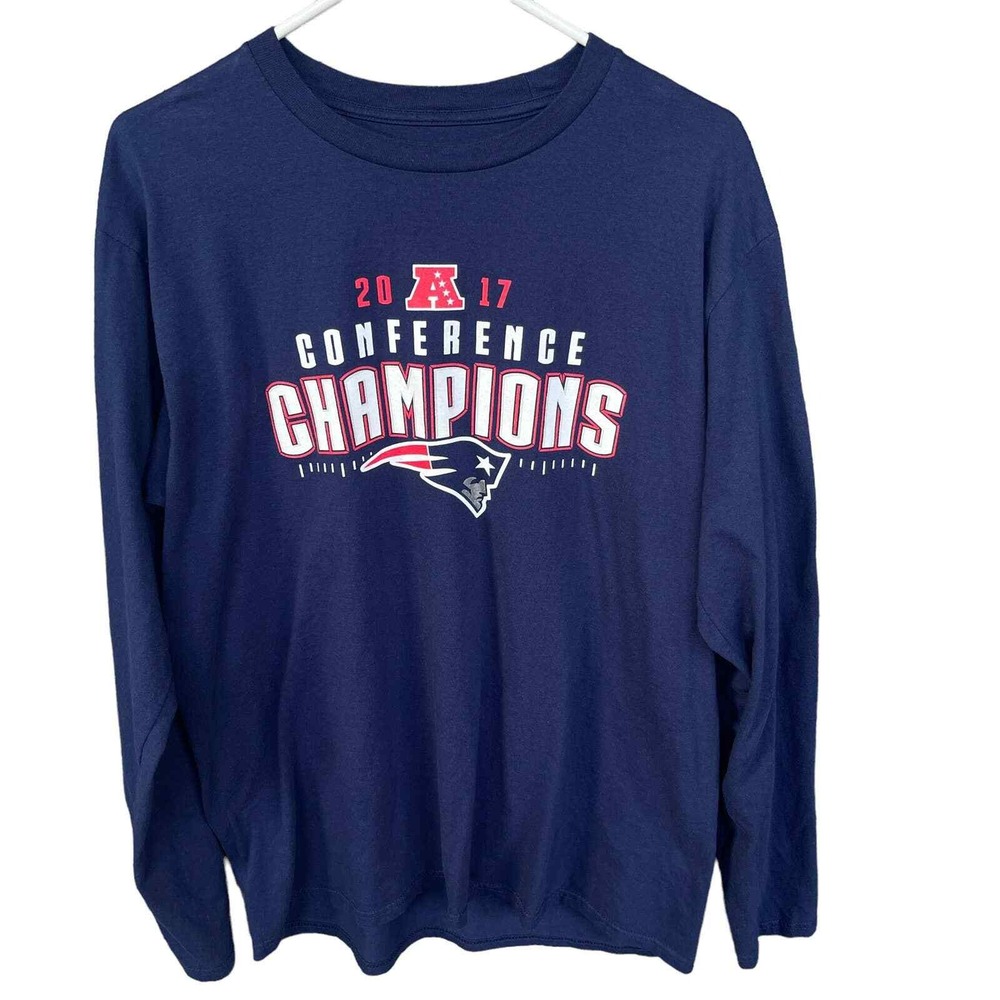 NFL Fanatics New England Patriots 2017 Conference Champions Roster Shirt Mens L